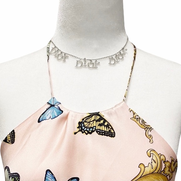 ❌SOLD❌VINTAGE DIOR Silver Rhinestone Choker AUTHEN - Picture 3 of 10